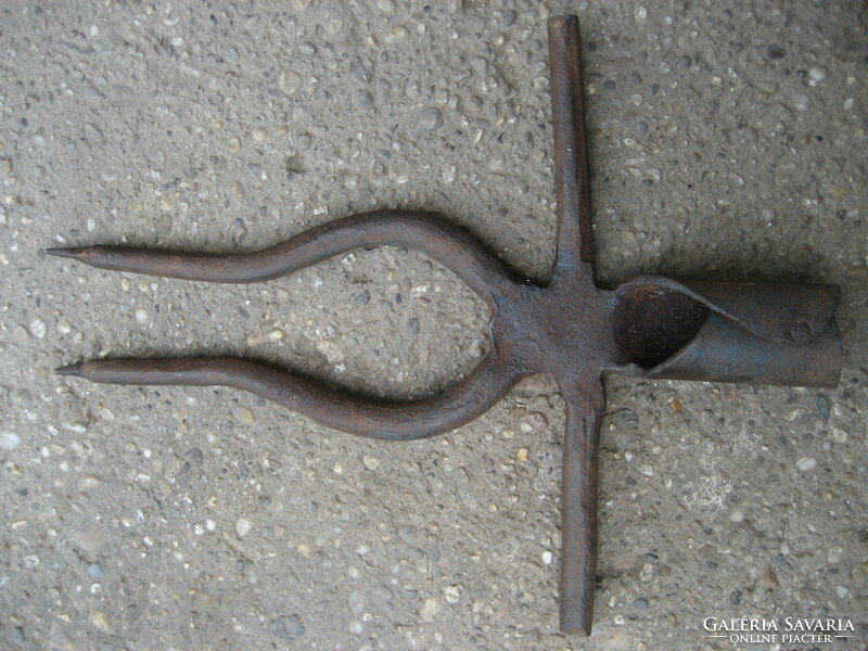 Antique wrought iron carrot picking fork