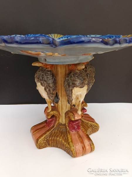 Antique ceramic bird centerpiece/tray/cake plate