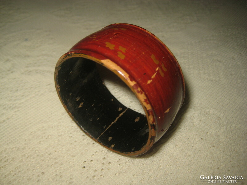Old wooden turned bracelet, 5 x 6 x 3 cm