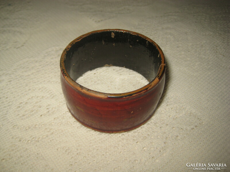 Old wooden turned bracelet, 5 x 6 x 3 cm