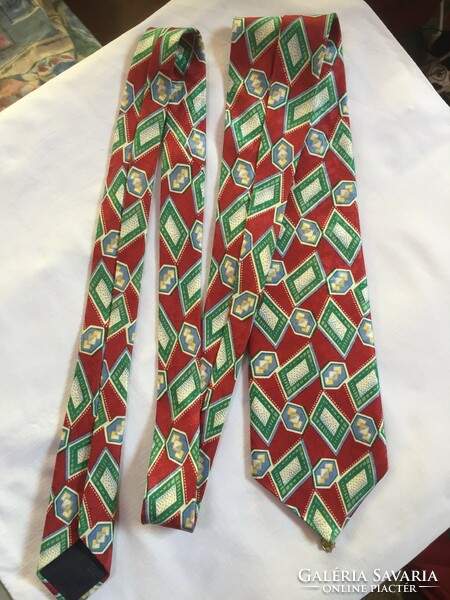 ALPI selyem nyakkendő, fém monogrammal, eredeti, 100 % selyem