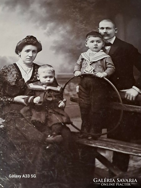 Antique haberfeld k. Photographer Budapest family portrait