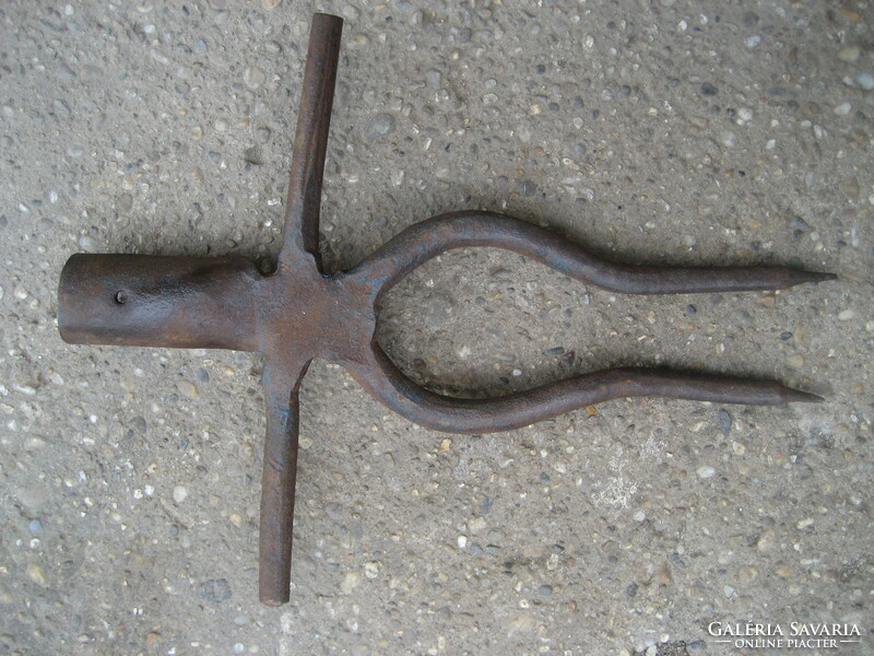 Antique wrought iron carrot picking fork