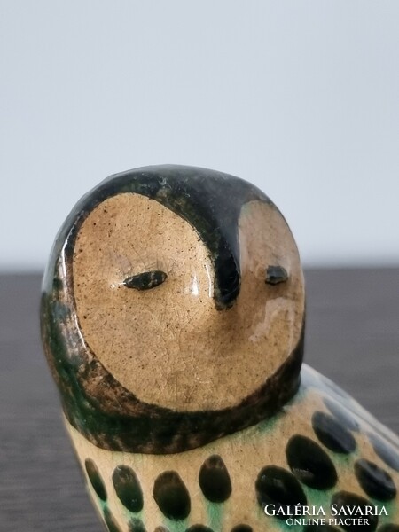 Vintage Mexican ceramic owl, hand painted