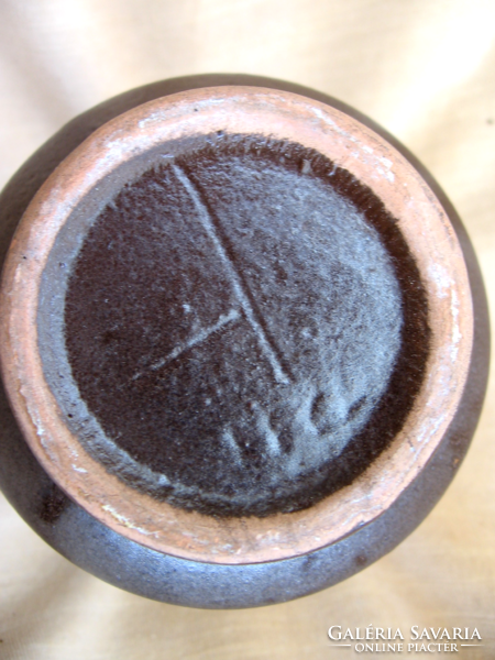 Retro marked brown-yellow ceramic vase