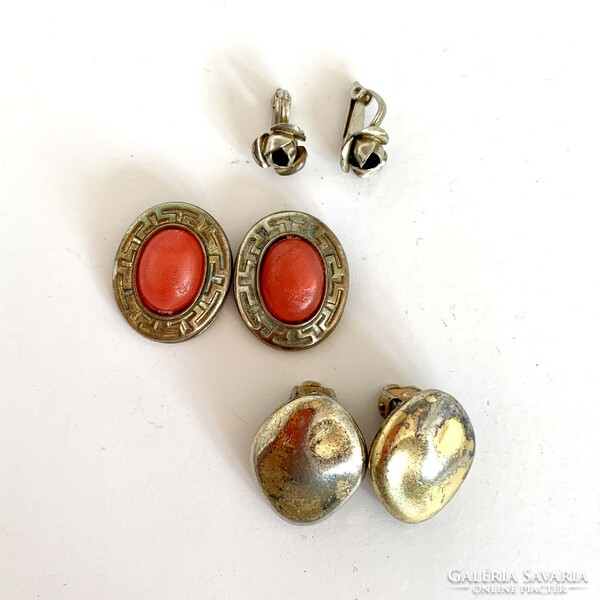 3 pár régi fülklipsz, vintage fülbevaló, az ékszerek 1960/70-es évekből származnak clip on fülbevaló