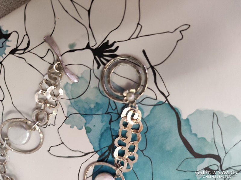 Israeli silver bracelet with pearls