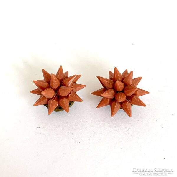 Old star ear clip vintage earrings, retro clip, the jewelry is from the 1960s