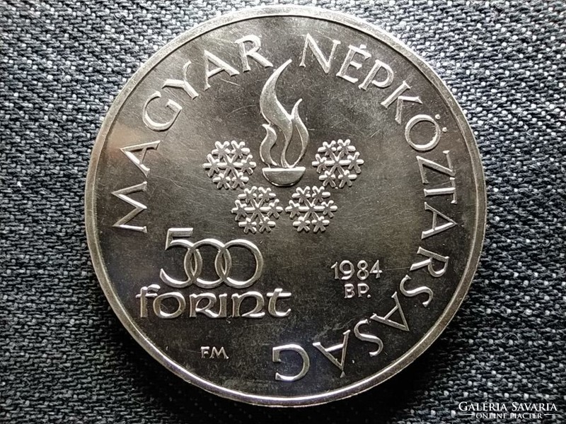 XIV. Téli Olimpia Sarajevo .640 ezüst 500 Forint 1984 BP BU (id48769)