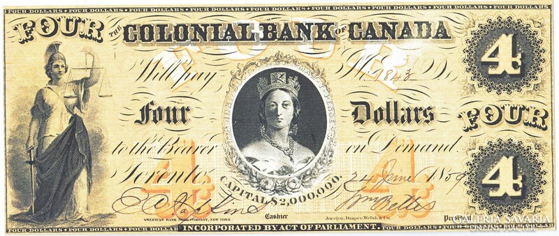 Kanada  4 dollár  1859 REPLIKA