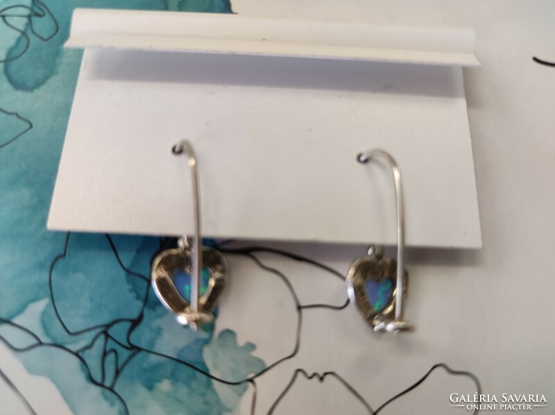 Israeli silver earrings with fire opal