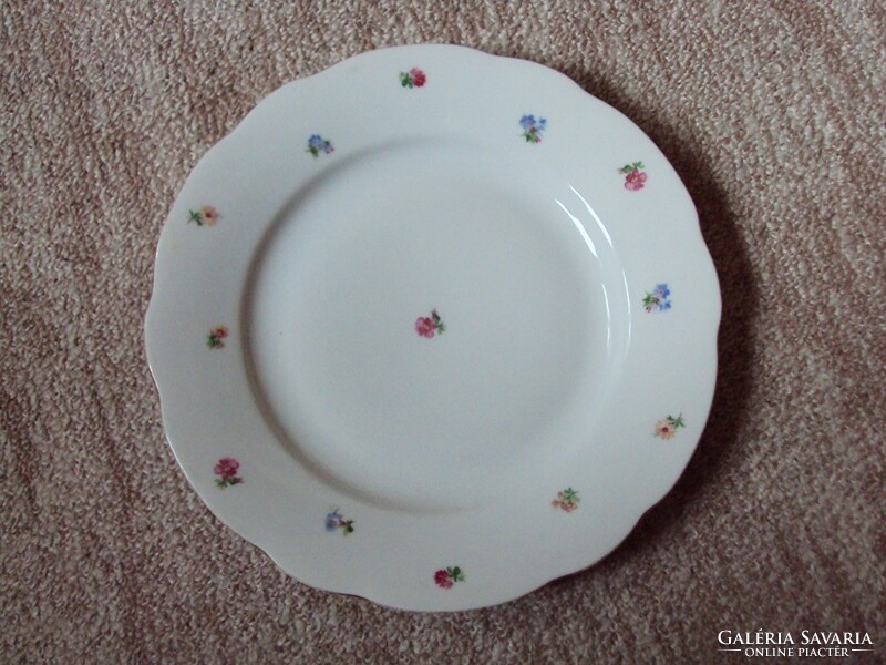 Retro old porcelain plate with flower pattern mz mark, made in Czechoslovakia