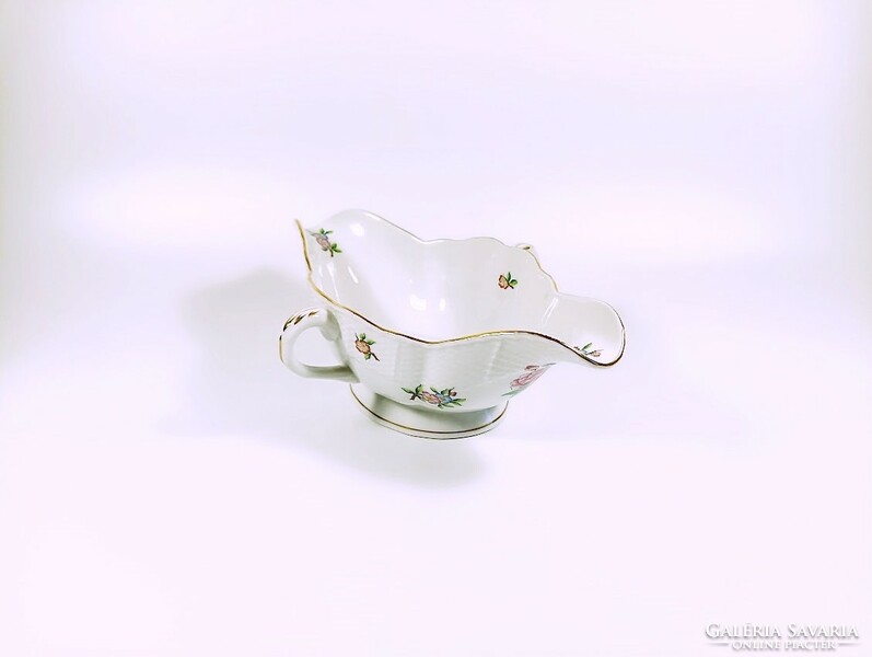 Herend, Eton pattern sauce boat with sauce spoon (220;240) hand painted porcelain (j362)