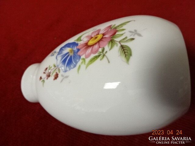 Aquincum porcelain vase, flower pattern, height 10 cm. Jokai.