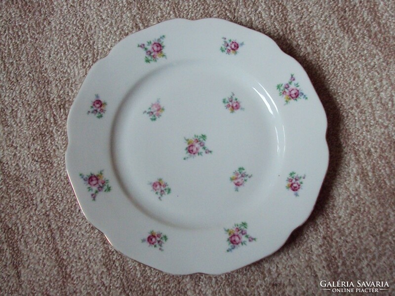 Retro old porcelain plate with flower pattern, hcch, Czechoslovakian production