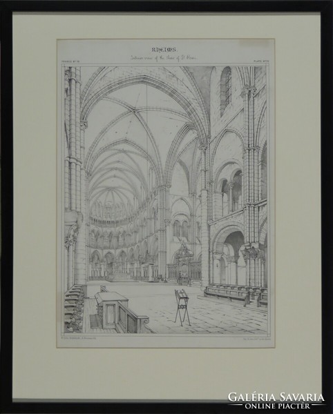 A. Newman lithograph: French cathedrals in Rheims