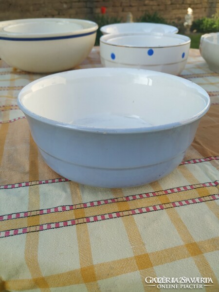 Retro Kispest granite ceramic blue bowl for sale! Blue granite bowl