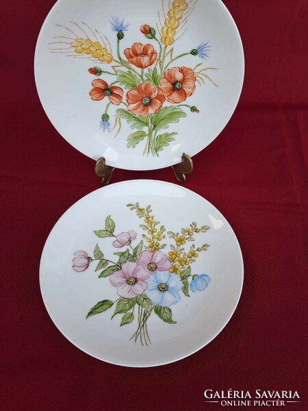 Gyönyörű Arzberg porcelán virágos falitányérok pipacsos Gyűjtői
