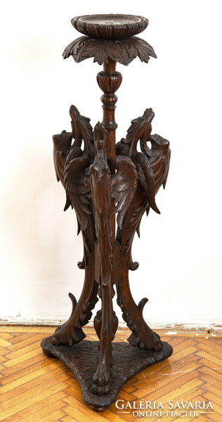 Carved dragon pedestal