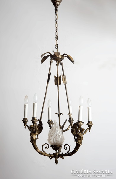 Empire style chandelier with the figure of a Nike goddess