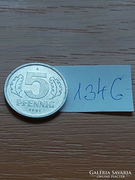 German ndk 5 pfennig 1981 a , alu. 1346