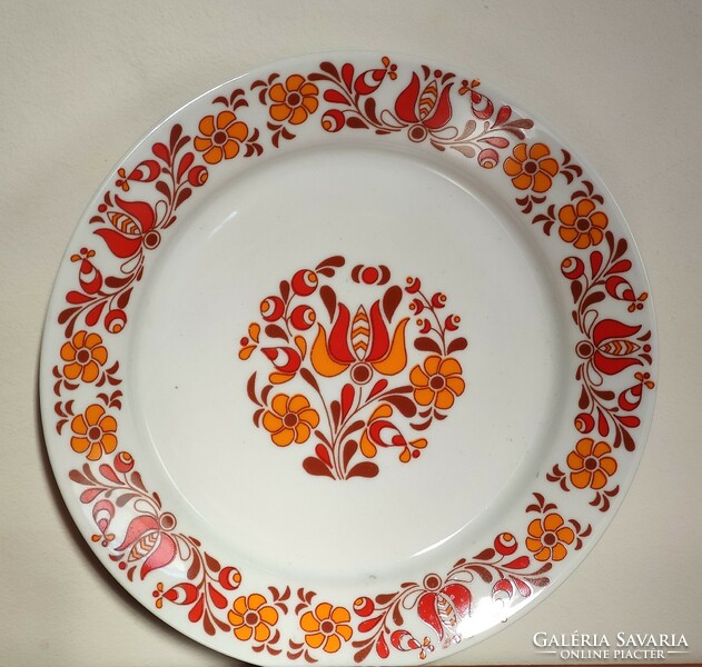 Decorative plate with a folk motif, lowland porcelain