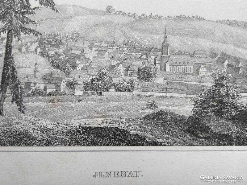 Ilmenau. Original wood engraving ca. 1835