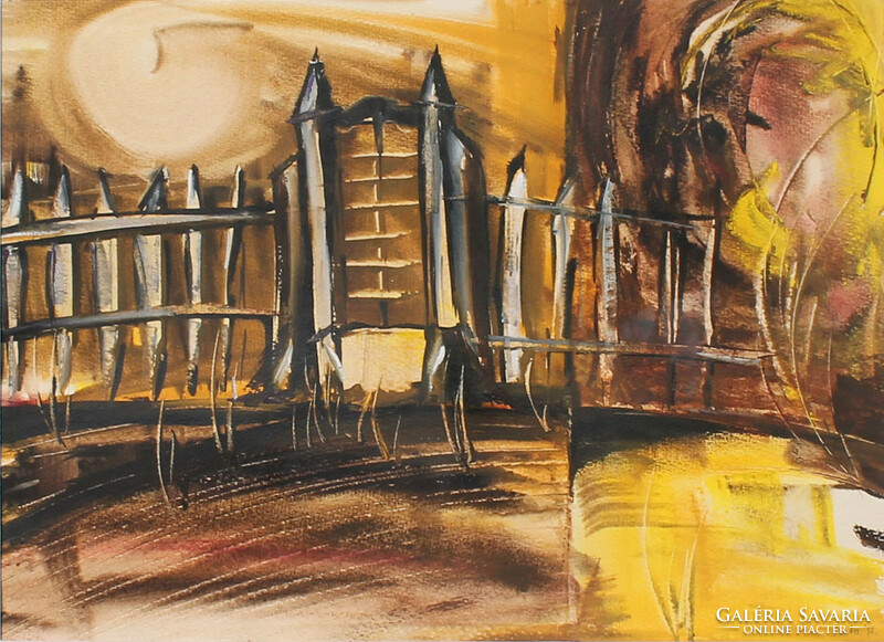György Csuta: glowing yellow lights, 1988