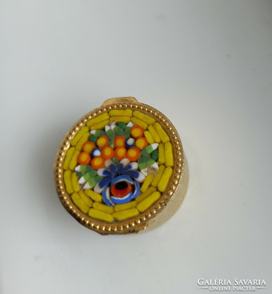 Millefiori micro mosaic vintage jewelry herb tarolo box