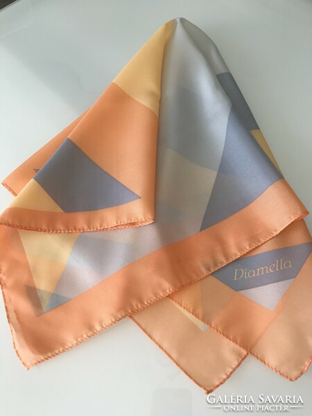 Italian scarf with delicate bright colors, brand Diamella, 68 x 67 cm