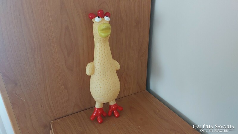 (K) real classic squeaky rubber toy, rubber chicken