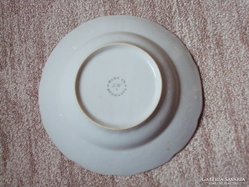 Retro régi porcelán mély tányér virág mintás Bulgária bolgár gyártmány Isida jelzés