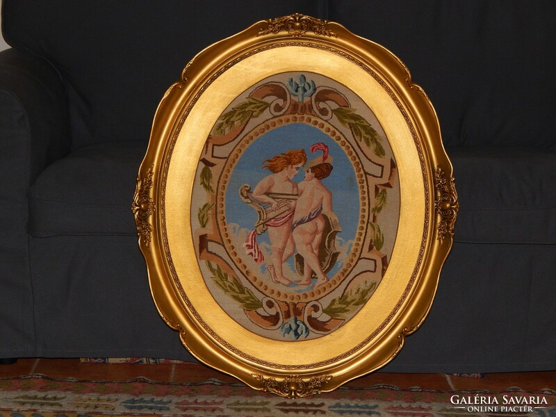 Quality tapestry in an 80 x 68 oval frame, in excellent condition