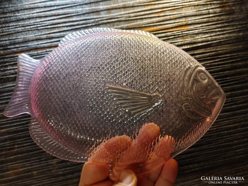 Flounder-shaped tray made of plastic, retro antique