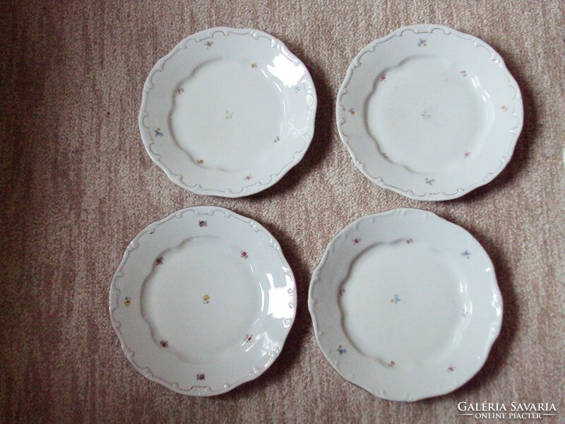 Retro old porcelain flat plate with flower pattern 4 Zsolnay porcelain pécs