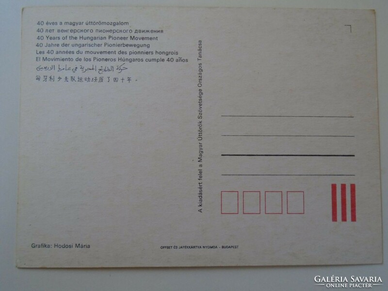 D195003 old postcard - 40 years of the Hungarian pioneer movement - association of Hungarian pioneers - pioneer