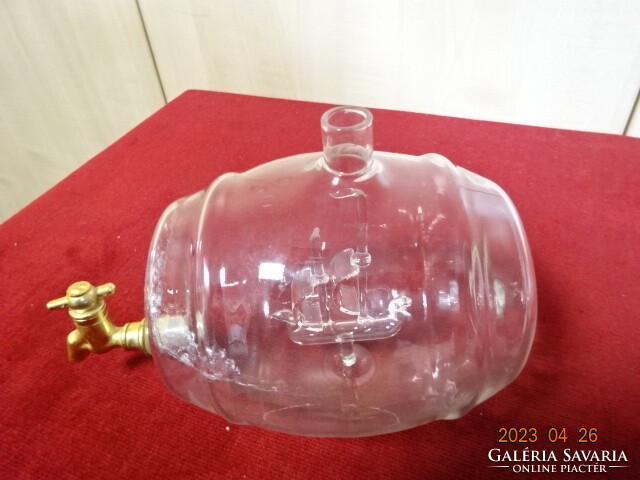 Glass barrel with tap, total length 20 cm. It is without holder. Jokai.