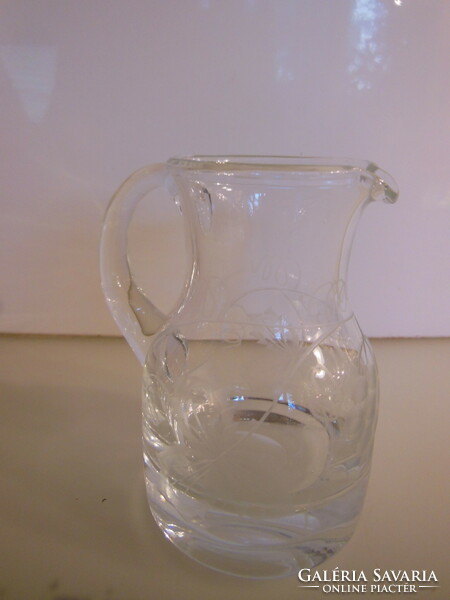 Pitcher - polished - 2.5 dl - 11 x 10 cm - glass - thick - vinegar - oil - perfect