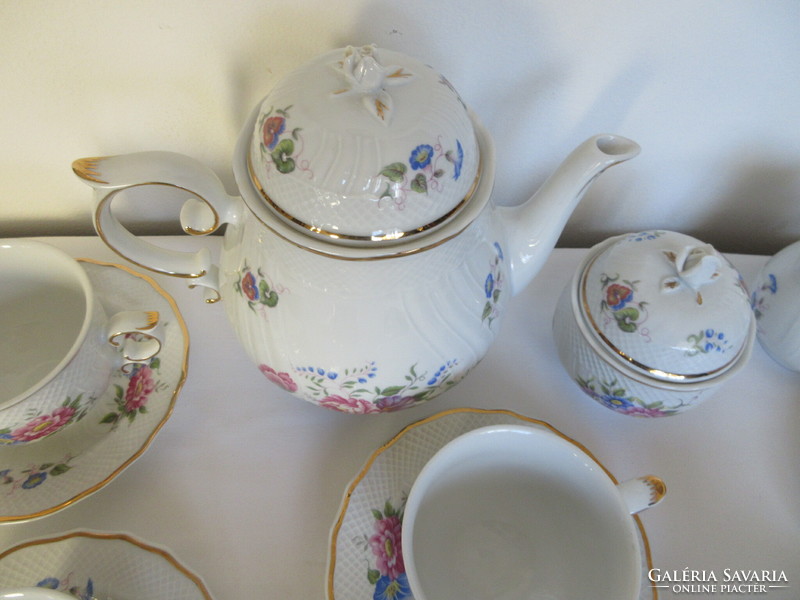 Hollóházi, 15-piece tea set with morning glory pattern. Negotiable!