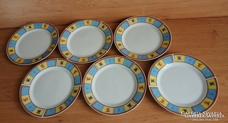 Fruit pattern porcelain small plate set 6 pieces in one 19 cm (2p)