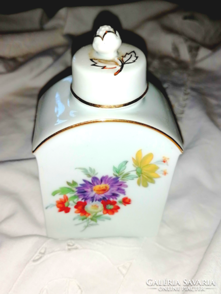 Old Fürstenberg porcelain spice holder, corked porcelain bottle