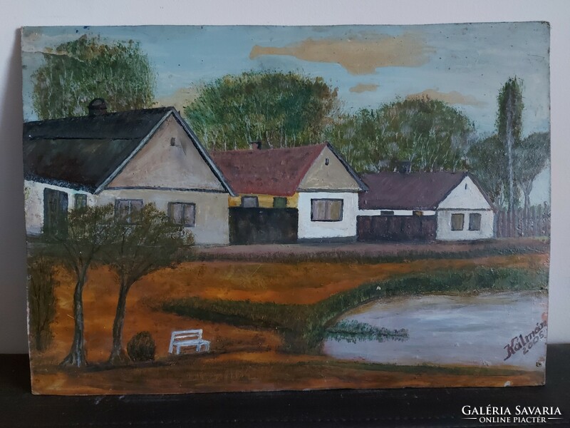 Unsigned painting - the artist may be a certain artist - lakeside street row - 488