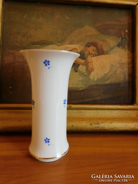Herend vase with small blue flowers - 11.7 Cm