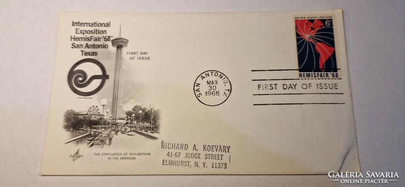 Első napi bélyeg 1968 International Exposition HemisFair