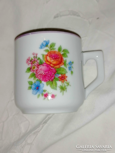 Tavaszi virágcsokros, ritkább, Zsolnay kávés csésze