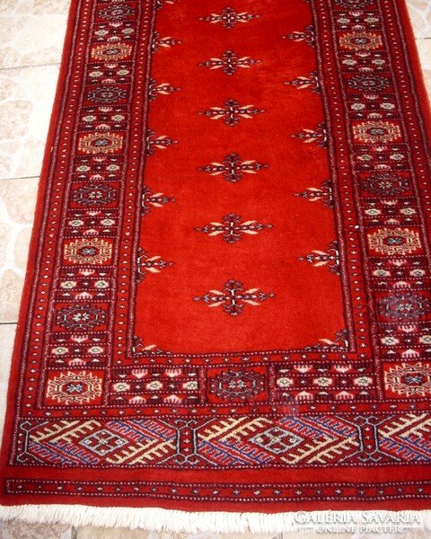 Pakistani hand-knotted running Persian carpet 257x82cm