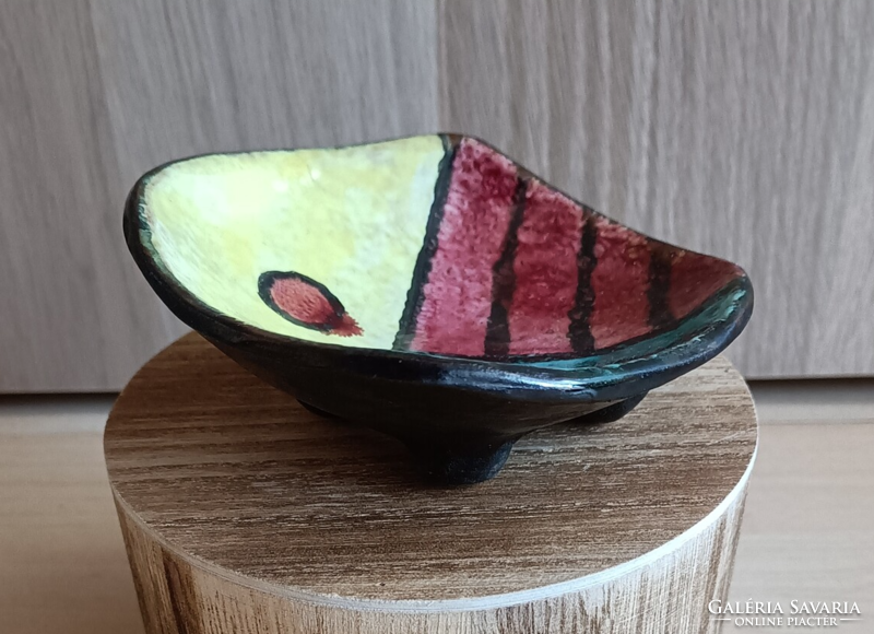 Retro ceramic bowl with a fish motif