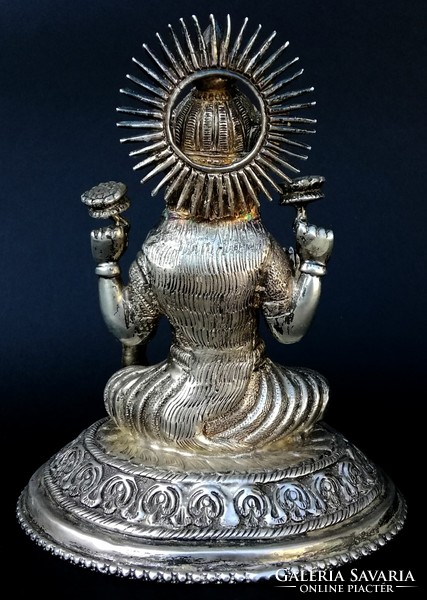 Silver goddess Laksmi statue made of 95% pure silver 617 g.