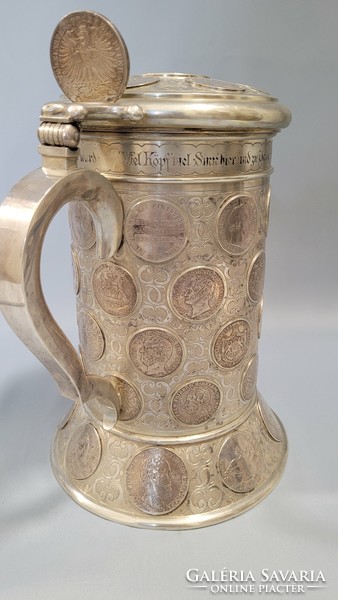 Antique silver coin jar (münzhumpen)