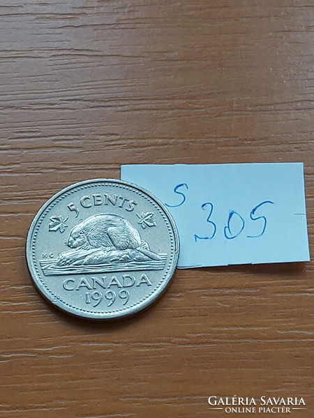 Canada 5 cents 1999 elizabeth ii, beaver s305